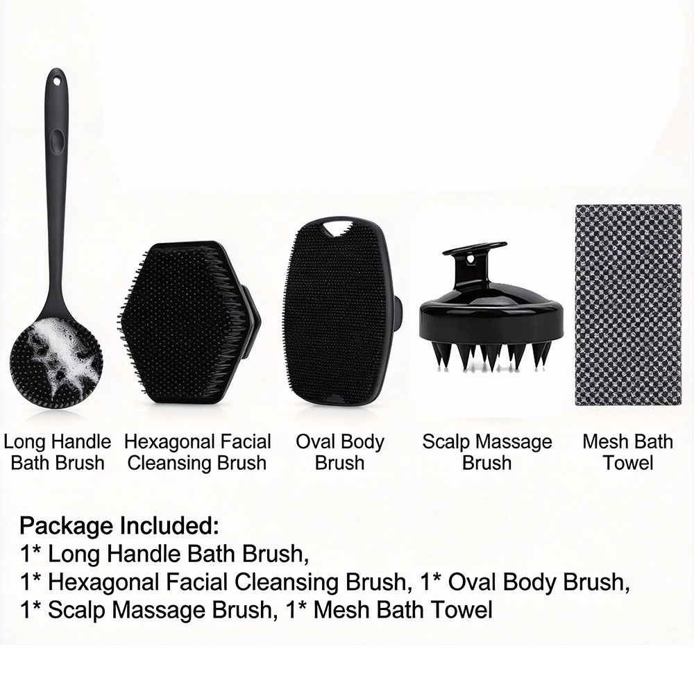 Dry Brush Body - 5/4/3/2/1Pcs Body Bath Brush Set Long