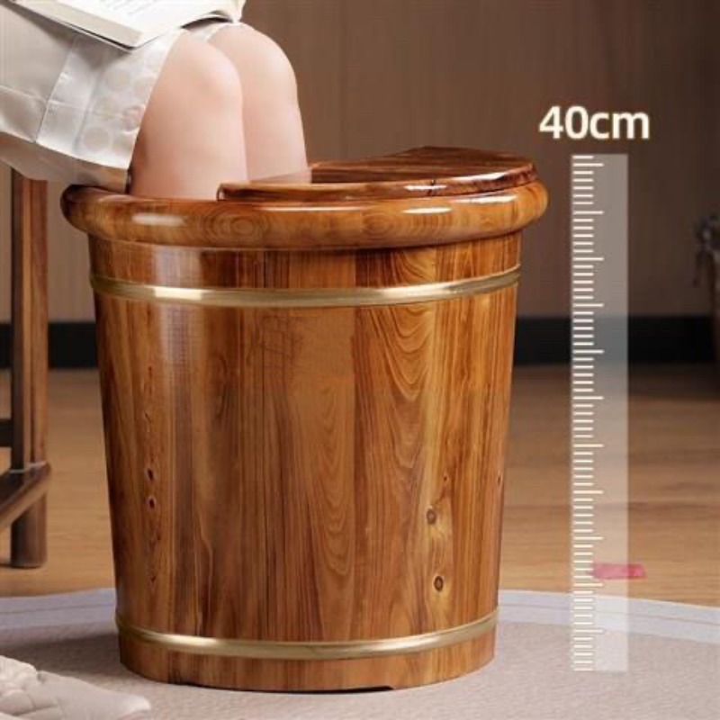 Spa & Wellness Paradies Braunschweig - Wooden Foot Soaking Bucket, Solid Wood
